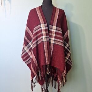 Red Fall Flannel Wrap One Size